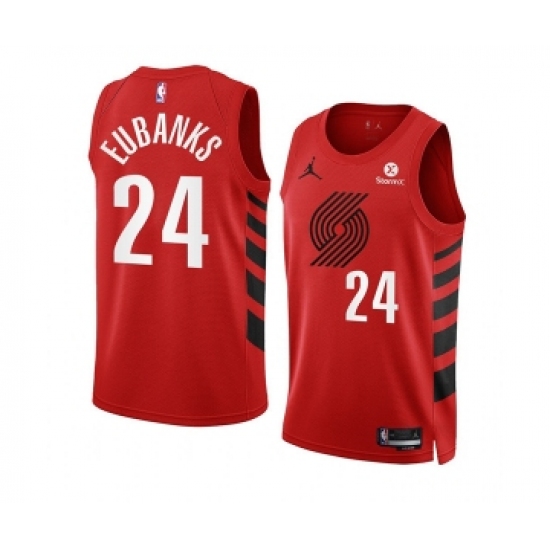 Men's Portland Trail Blazers #24 Drew Eubanks 2022-23 Red Statement Edition Swingman Stitched Basketball Jersey - Ujersey
