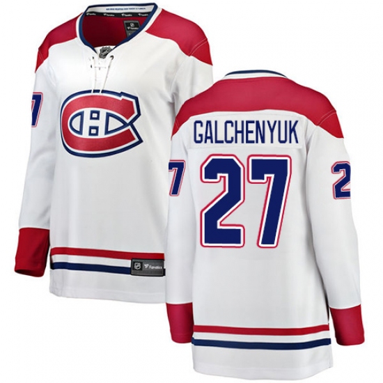 Women's Montreal Canadiens #27 Alex Galchenyuk Authentic White Away Fanatics Branded Breakaway NHL Jersey - Ujersey