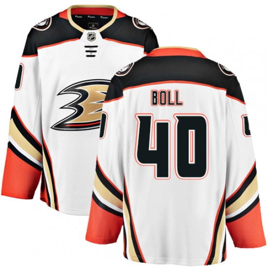 Youth Anaheim Ducks #40 Jared Boll Fanatics Branded White Away Breakaway NHL Jersey - Ujersey