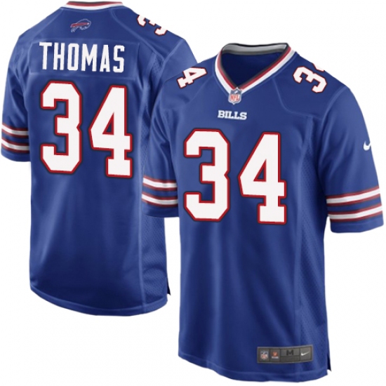 Men's Nike Buffalo Bills #34 Thurman Thomas Game Royal Blue Team Color NFL Jersey - Ujersey