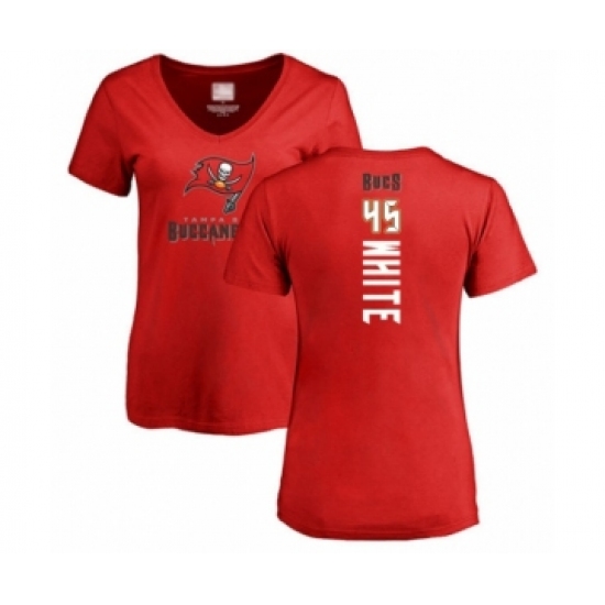 Football Women's Tampa Bay Buccaneers #45 Devin White Red Backer T-Shirt