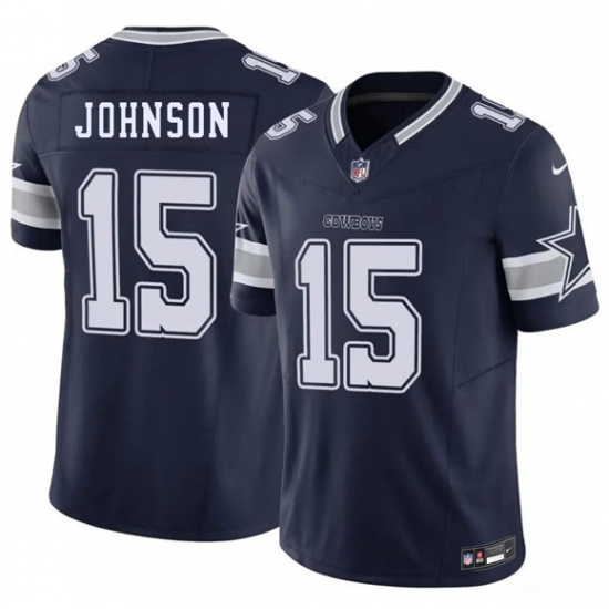 Men's Dallas Cowboys #15 Manuel Johnson Navy 2026 F.U.S.E. Vapor Untouchable Limited Stitched Football Jersey - Ujersey