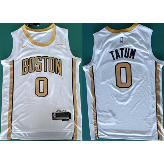 Men's Boston Celtics #0 Jayson Tatum White Stitched Basketball Jersey - Ujersey