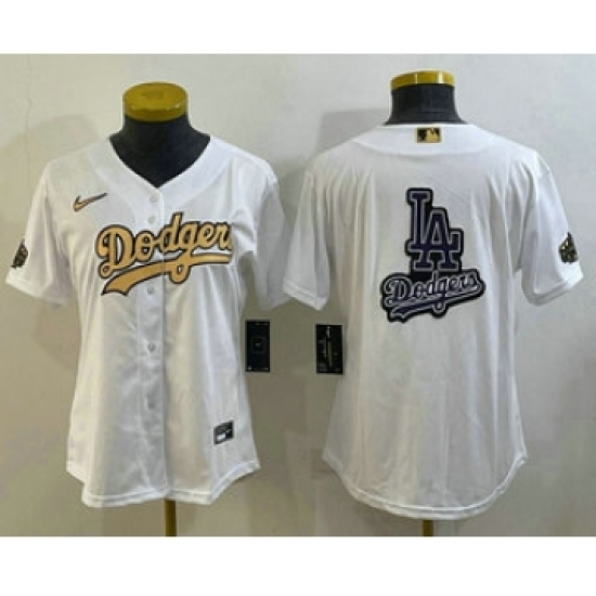 Women's Los Angeles Dodgers Big Logo White 2022 All Star Stitched Cool Base Nike Jerseys - Ujersey