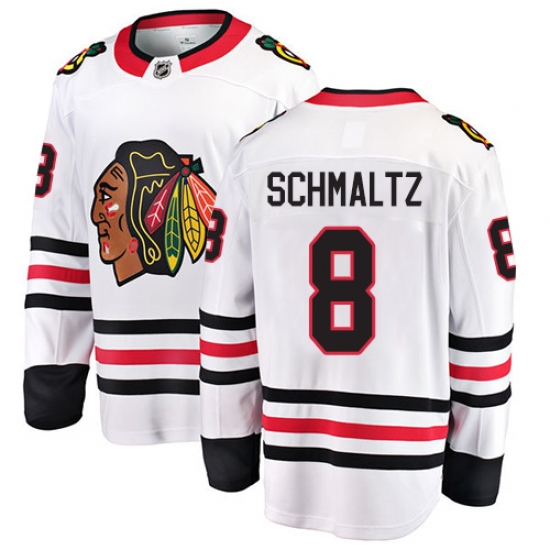 Men's Chicago Blackhawks #8 Nick Schmaltz Fanatics Branded White Away Breakaway NHL Jersey - Ujersey