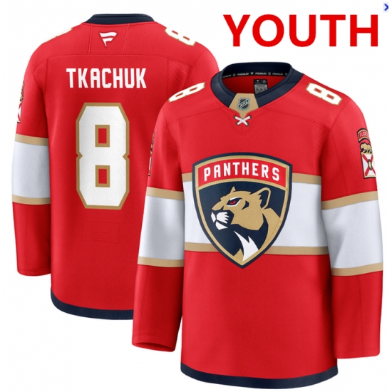 Youth Florida Panthers #8 Brady Tkachuk Red Stitched Hockey Home Jersey - Ujersey