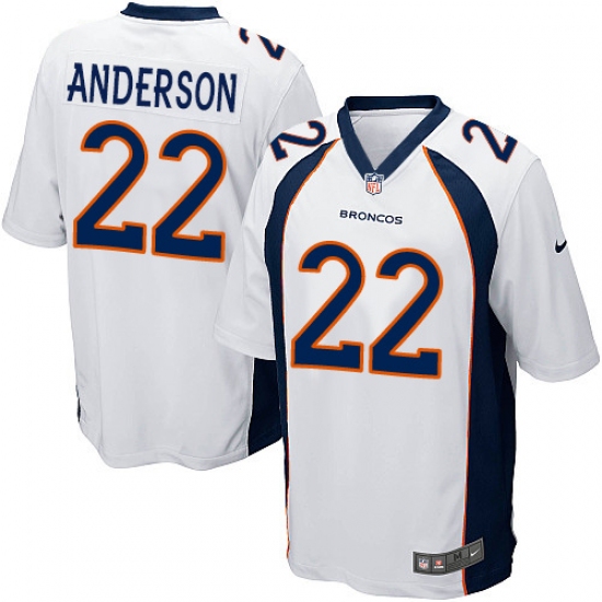 Men's Nike Denver Broncos #22 C.J. Anderson Game White NFL Jersey - Ujersey