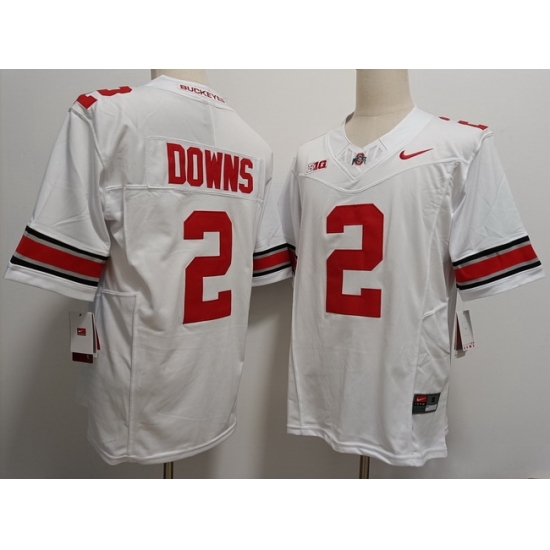 Men's Ohio State Buckeyes Caleb Downs #2 White Vapor Limited Stitched NCAA Football Jersey - Ujersey