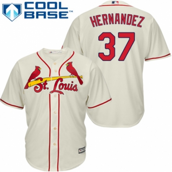 Men's Majestic St. Louis Cardinals #37 Keith Hernandez Replica Cream Alternate Cool Base MLB Jersey - Ujersey