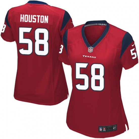 Women's Nike Houston Texans #58 Lamarr Houston Game Red Alternate NFL Jersey - Ujersey