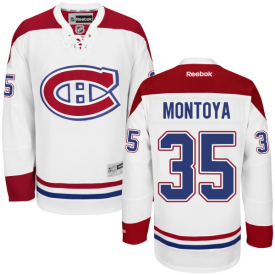 Men's Reebok Montreal Canadiens #35 Al Montoya Authentic White Away NHL Jersey - Ujersey