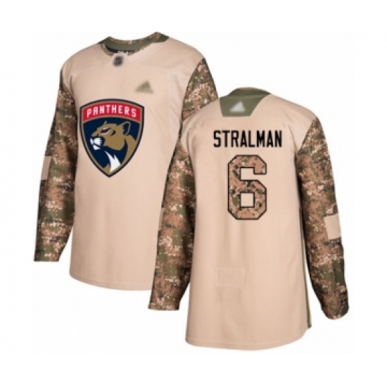 Men's Florida Panthers #6 Anton Stralman Authentic Camo Veterans Day Practice Hockey Jersey - Ujersey