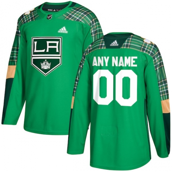 Men's Los Angeles Kings adidas Green St. Patrick's Day Custom Practice Jersey - Ujersey