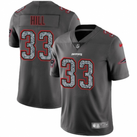 Men's Nike New England Patriots #33 Jeremy Hill Gray Static Vapor Untouchable Limited NFL Jersey - Ujersey