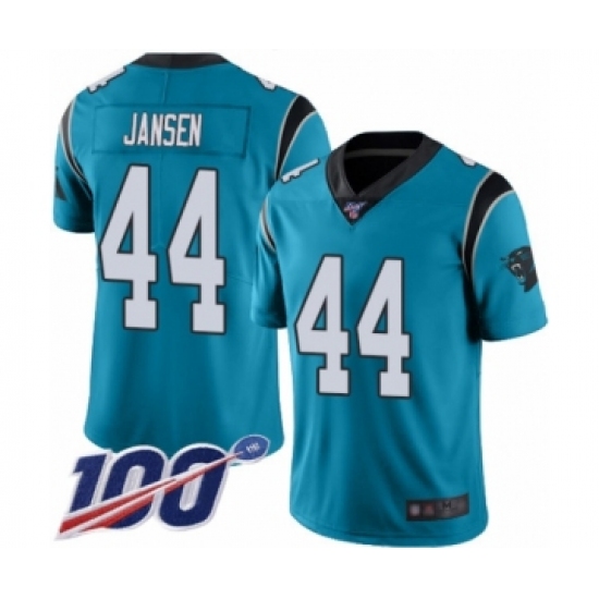 Men's Carolina Panthers #44 J.J. Jansen Blue Alternate Vapor Untouchable Limited Player 100th Season Football Jersey - Ujersey