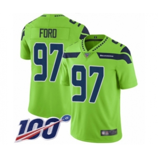 Youth Seattle Seahawks #97 Poona Ford Limited Green Rush Vapor Untouchable 100th Season Football Jersey - Ujersey