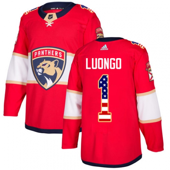 Youth Adidas Florida Panthers #1 Roberto Luongo Authentic Red USA Flag Fashion NHL Jersey - Ujersey