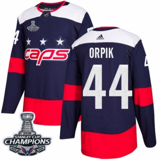 Men's Adidas Washington Capitals #44 Brooks Orpik Authentic Navy Blue 2018 Stadium Series 2018 Stanley Cup Final Champions NHL Jersey - Ujersey