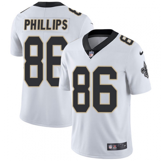 Youth Nike New Orleans Saints #86 John Phillips White Vapor Untouchable Limited Player NFL Jersey - Ujersey