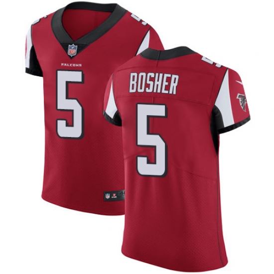 Men's Nike Atlanta Falcons #5 Matt Bosher Red Team Color Vapor Untouchable Elite Player NFL Jersey - Ujersey