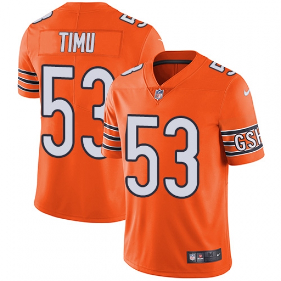 Youth Nike Chicago Bears #53 John Timu Limited Orange Rush Vapor Untouchable NFL Jersey - Ujersey