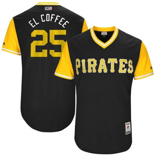 Men's Majestic Pittsburgh Pirates #25 Gregory Polanco 