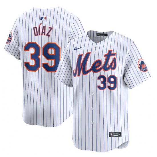 Men's New York Mets #39 Edwin Diaz White 2024 Home Limited Stitched Baseball Jersey - Ujersey