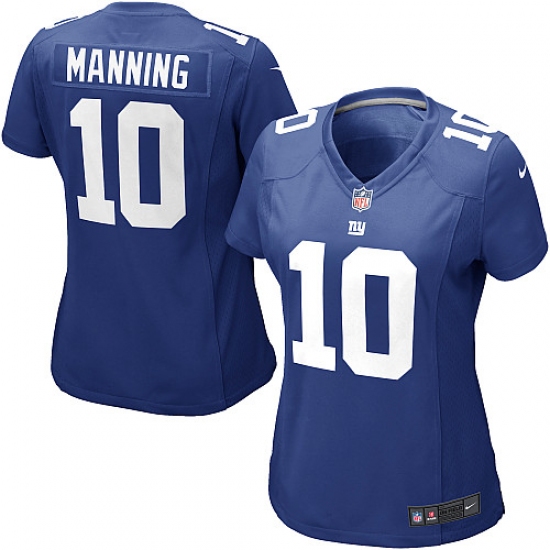 Women's Nike New York Giants #10 Eli Manning Game Royal Blue Team Color NFL Jersey - Ujersey