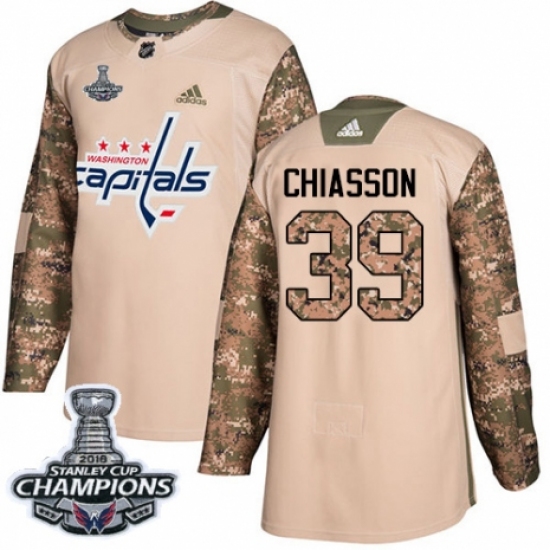 Men's Adidas Washington Capitals #39 Alex Chiasson Authentic Camo Veterans Day Practice 2018 Stanley Cup Final Champions NHL Jersey - Ujersey