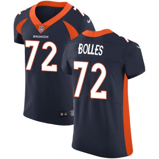 Men's Nike Denver Broncos #72 Garett Bolles Navy Blue Alternate Vapor Untouchable Elite Player NFL Jersey - Ujersey