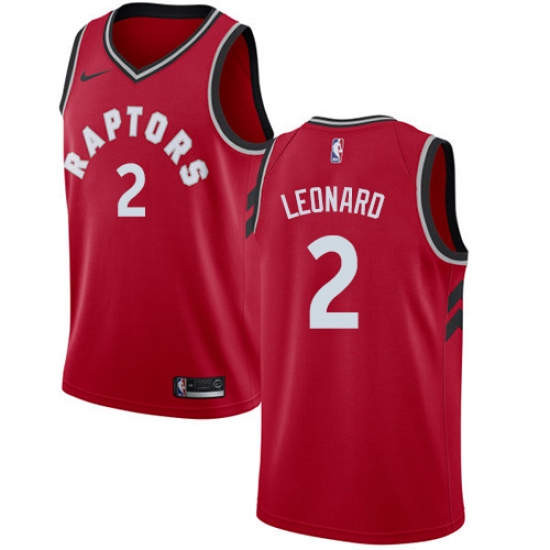 Youth Nike Toronto Raptors #2 Kawhi Leonard Swingman Red NBA Jersey - Icon Edition - Ujersey
