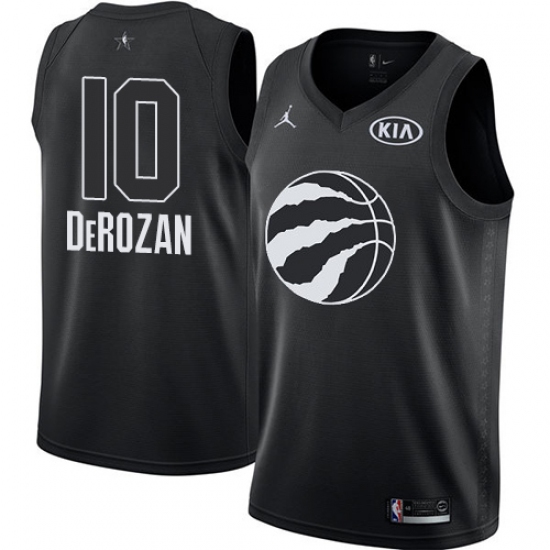 Men's Nike Jordan Toronto Raptors #10 DeMar DeRozan Swingman Black 2018 All-Star Game NBA Jersey - Ujersey