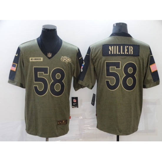Men's Denver Broncos #58 Von Miller Nike Olive 2021 Salute To Service Limited Player Jersey - Ujersey
