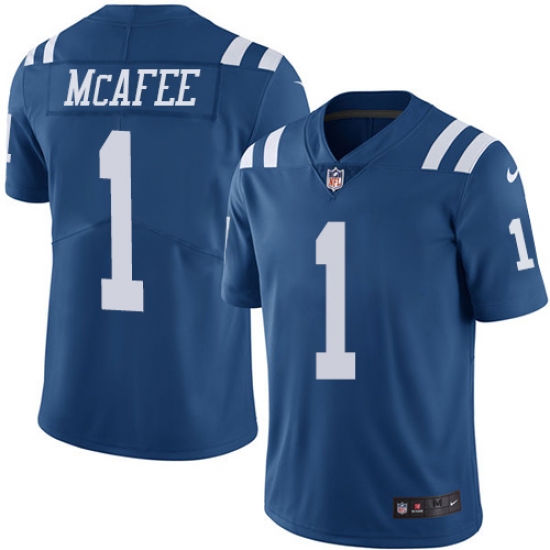 Youth Nike Indianapolis Colts #1 Pat McAfee Limited Royal Blue Rush Vapor Untouchable NFL Jersey - Ujersey