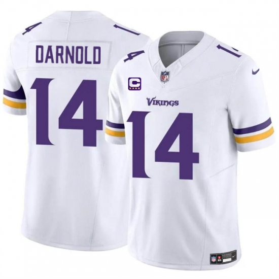 Men's Minnesota Vikings #14 Sam Darnold White 2024 F.U.S.E. With 4-Star C Vapor Untouchable Limited Stitched Jersey - Ujersey
