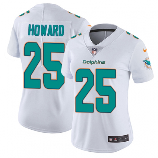 Women's Nike Miami Dolphins #25 Xavien Howard White Vapor Untouchable Limited Player NFL Jersey - Ujersey