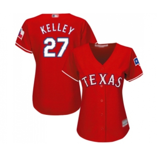 Women's Texas Rangers #27 Shawn Kelley Replica Red Alternate Cool Base Baseball Jersey - Ujersey