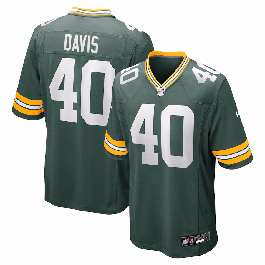 Men's Green Bay Packers LJ Davis Nike Green Game Jersey - SUjersey01