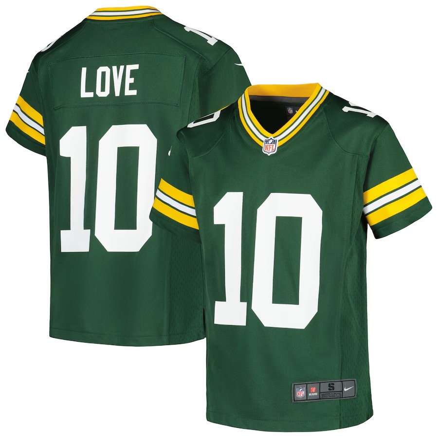 Youth Green Bay Packers Jordan Love Nike Green Game Jersey - SUjersey01