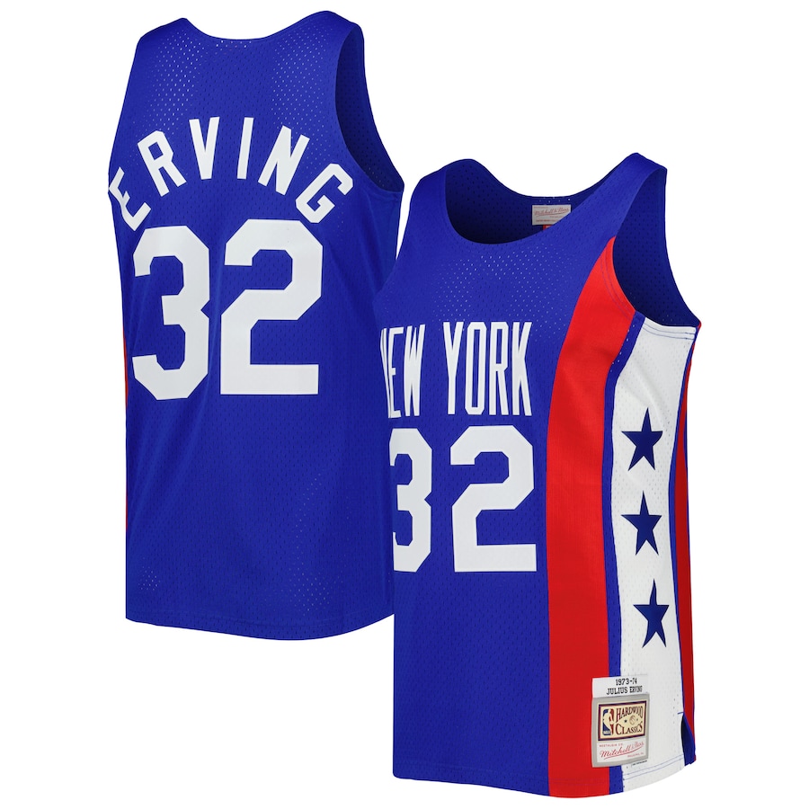 Men's New York Nets Julius Erving Mitchell & Ness Blue Hardwood Classics Swingman Jersey - SUjersey01