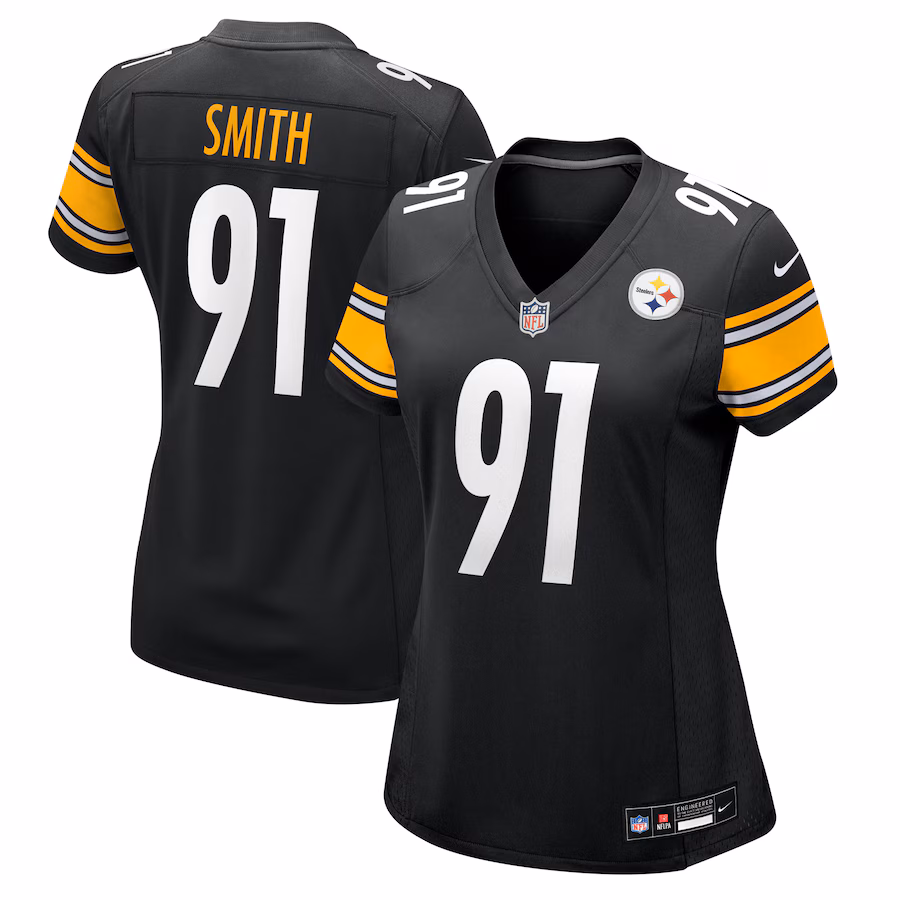 Women's Pittsburgh Steelers Preston Smith Nike Black Team Game Jersey - SUjersey01
