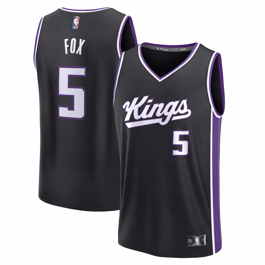 Youth Sacramento Kings De'Aaron Fox Fanatics Black Fast Break Replica Player Jersey - Icon Edition - SUjersey01