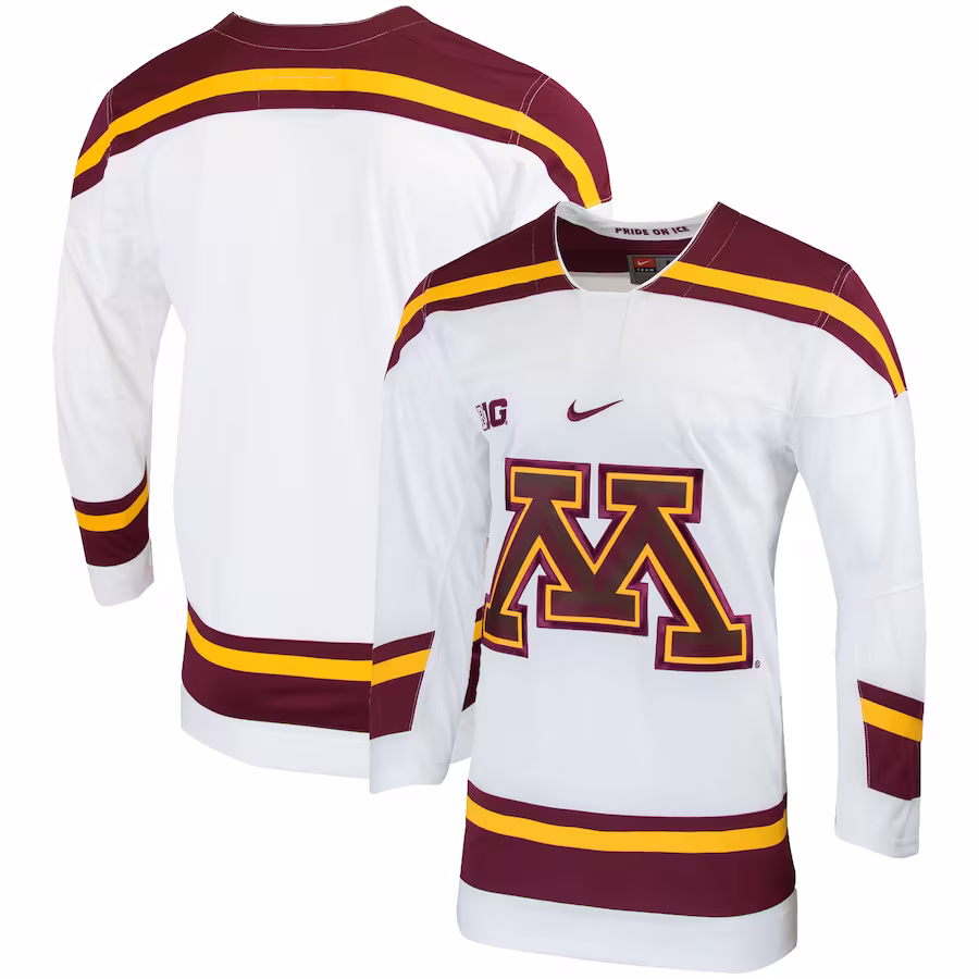 Minnesota Golden Gophers Nike Replica College Hockey Jersey - White - SUjersey01