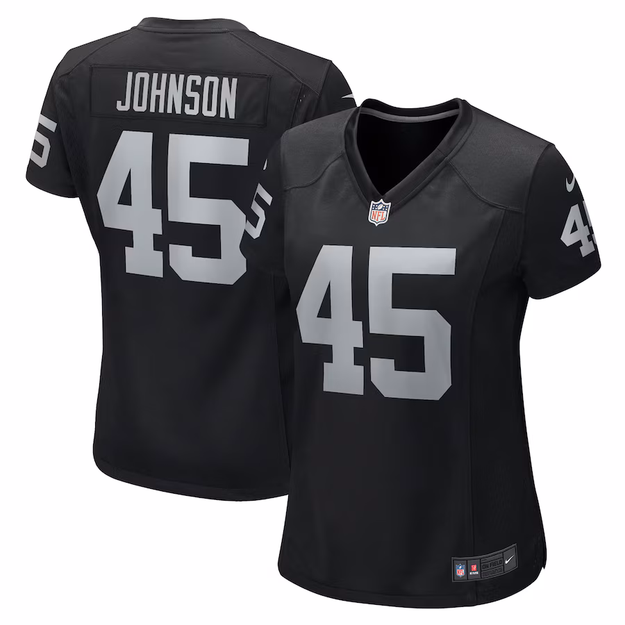 Women's Las Vegas Raiders Jaquan Johnson Nike Black Game Player Jersey - SUjersey01