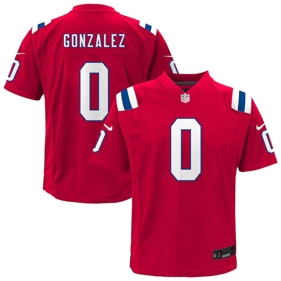 Youth New England Patriots Christian Gonzalez Nike Red Alternate Game Jersey - SUjersey01