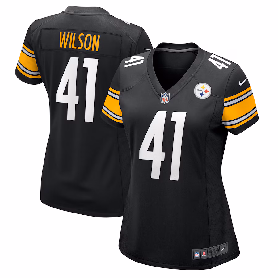 Women's Pittsburgh Steelers Payton Wilson Nike Black Team Game Jersey - SUjersey01