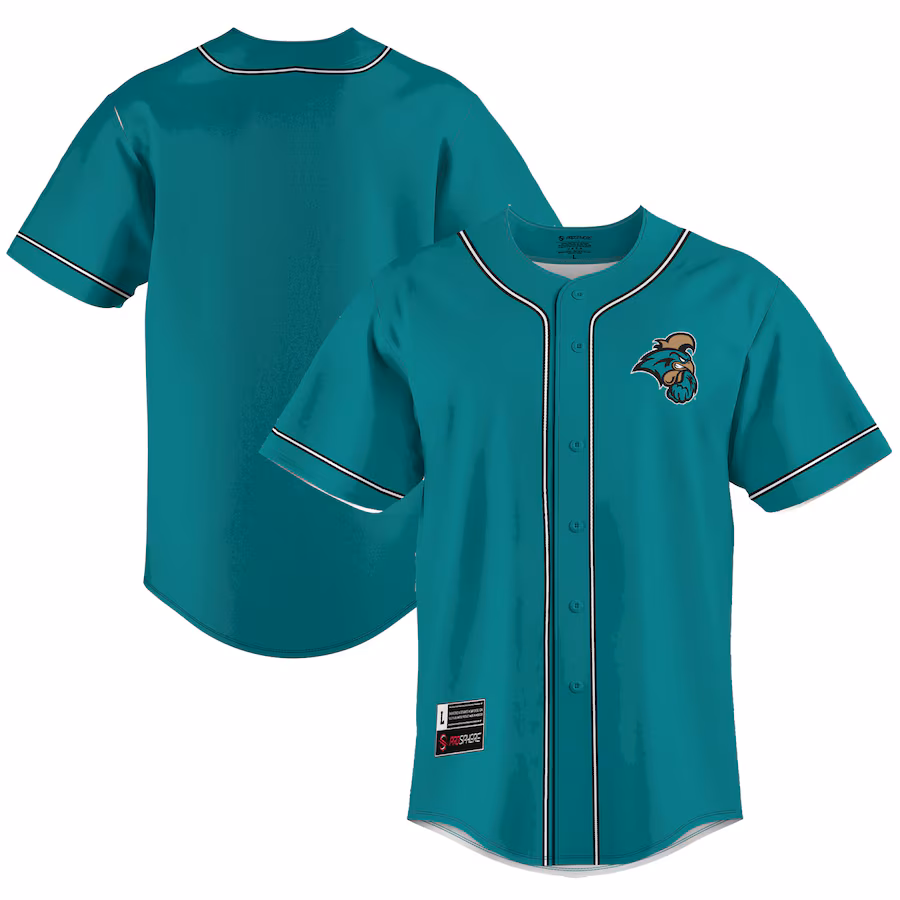 Men's GameDay Greats  Teal Coastal Carolina Chanticleers  Lightweight Baseball Jersey - SUjersey01