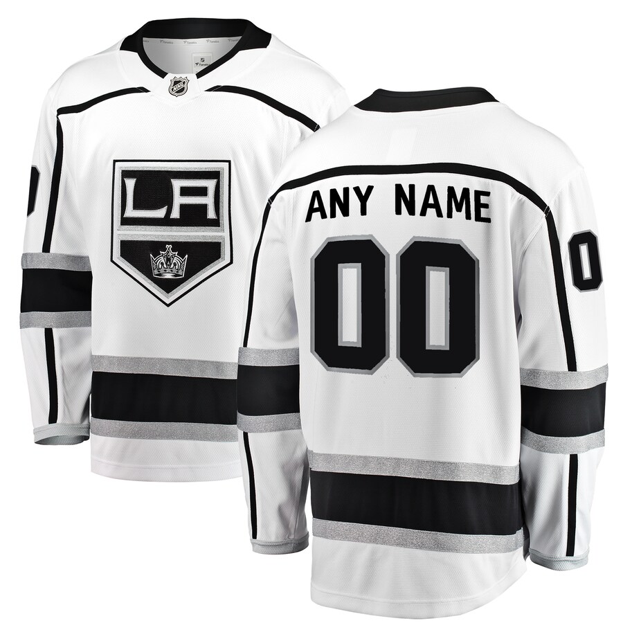 Men's Los Angeles Kings Fanatics Branded White Away Breakaway Custom Jersey - SUjersey01