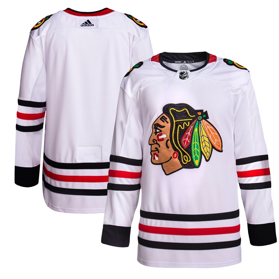 Men's Chicago Blackhawks adidas White Away Primegreen Authentic Pro Jersey - SUjersey01
