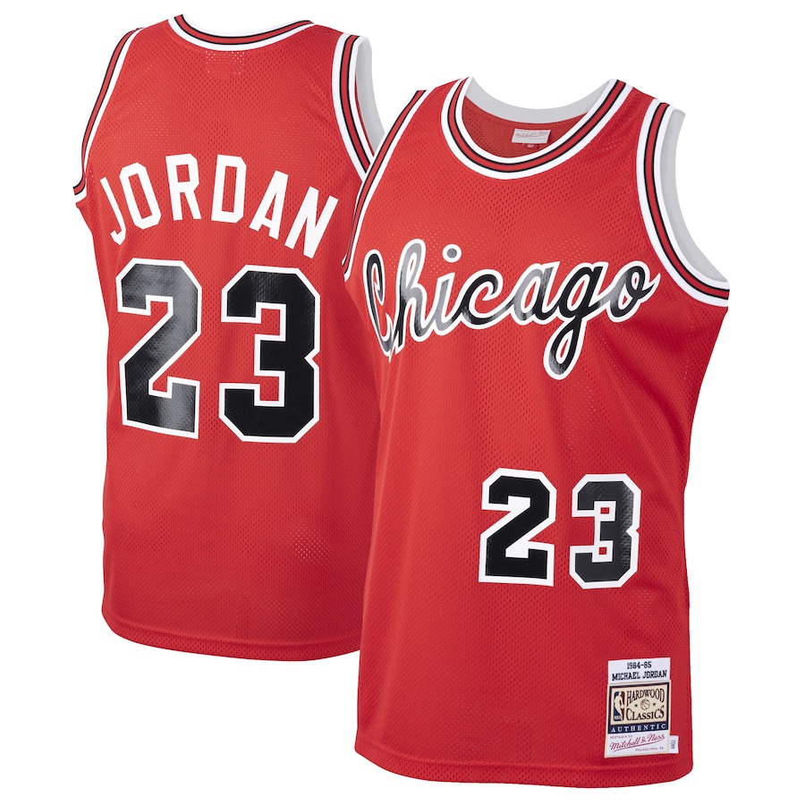 Men's Chicago Bulls Michael Jordan Mitchell & Ness Red 1984/85 Hardwood Classics Rookie Authentic Jersey - SUjersey01